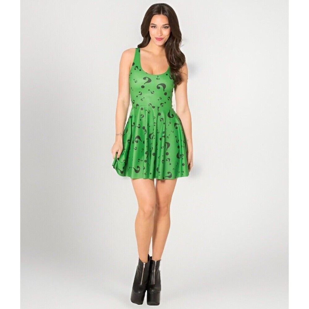 BLACKMILK CLOTHING -THE RIDDLER SCOOP SKATER DRESS - LIMITED SIZE LARGE